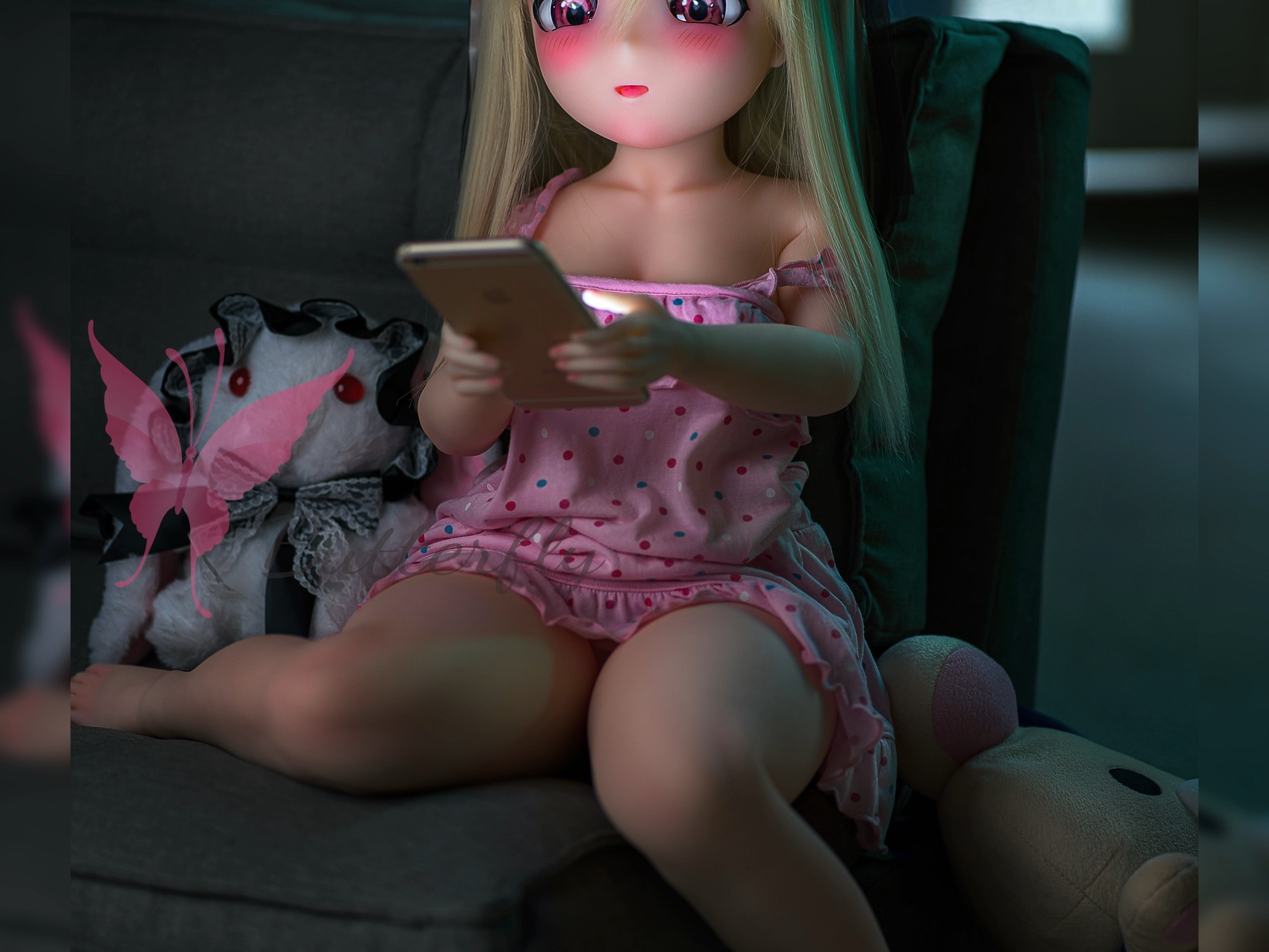 蝴蝶人形娃娃和大家说晚安喽