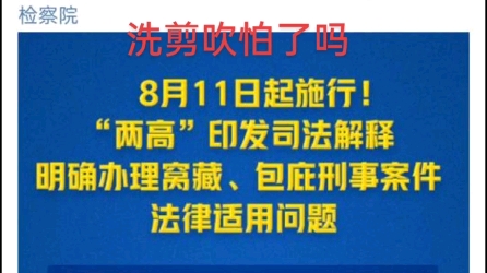 洗剪吹怕了吗?8月11日起施行!“两高”印发司法解释.明确包办窝藏,包庇刑事案件,法律适用问题.哔哩哔哩bilibili