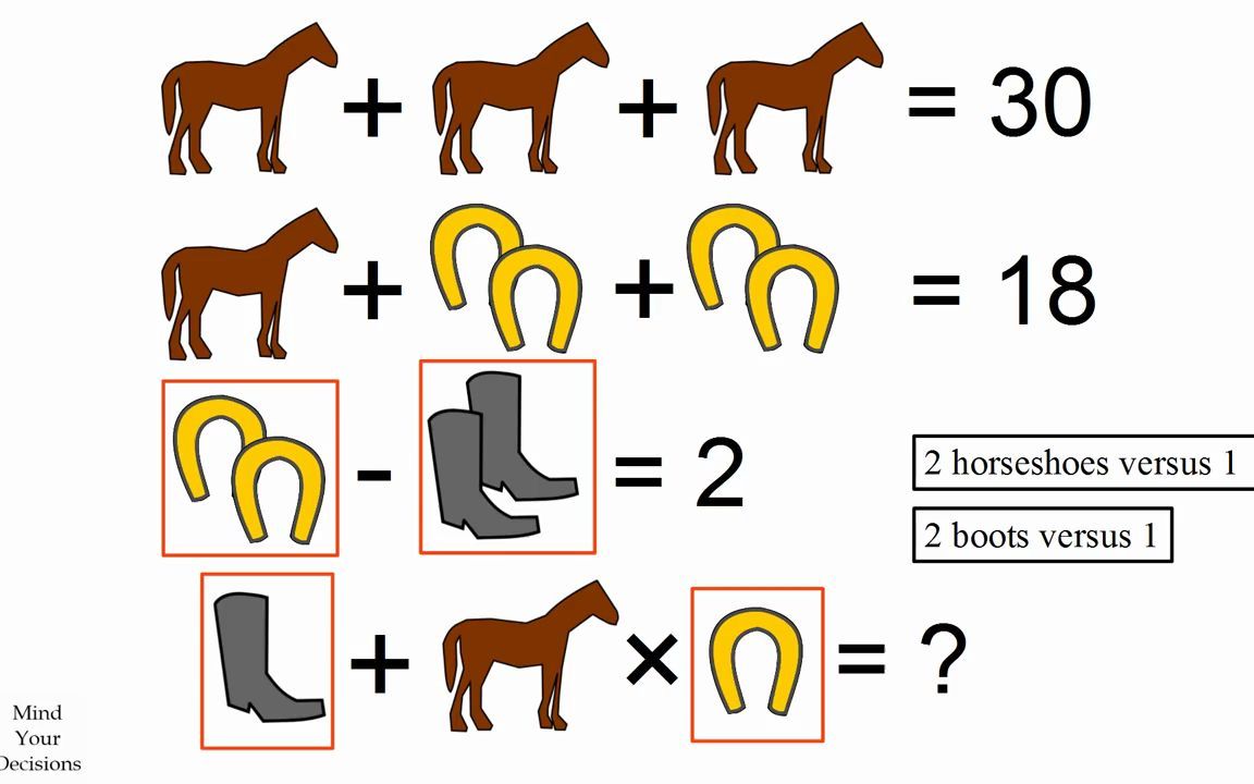 [图]'Only A Genius Can Solve' Viral Math Problem - The Horse, Horseshoe, Boots Probl