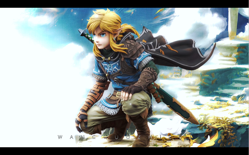 塞尔达传说王国之泪林克雕像,送可发光大师剑!