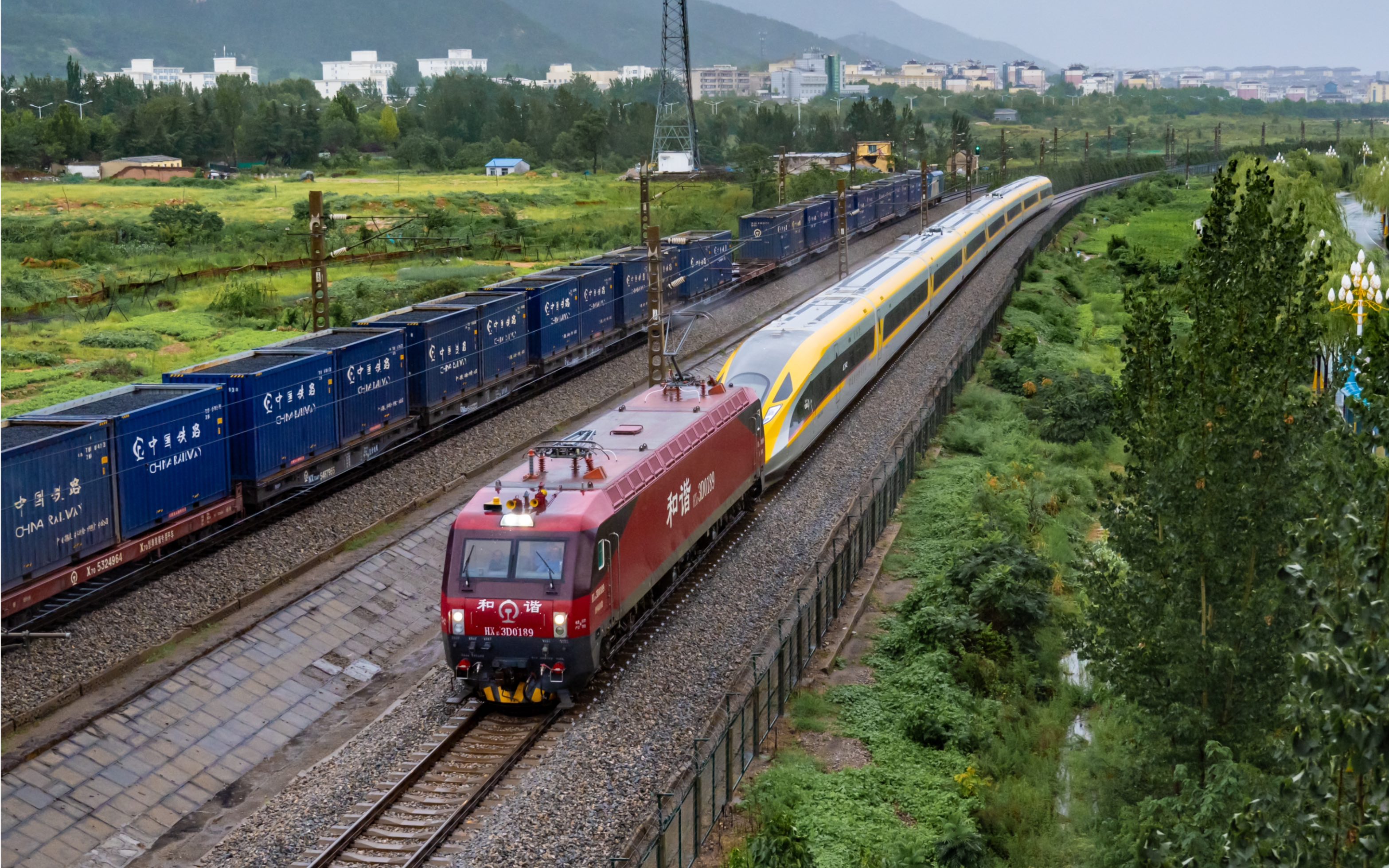 [动检列车] cr400af-j-0002 回送中 本务hxd3d0189 车次00134