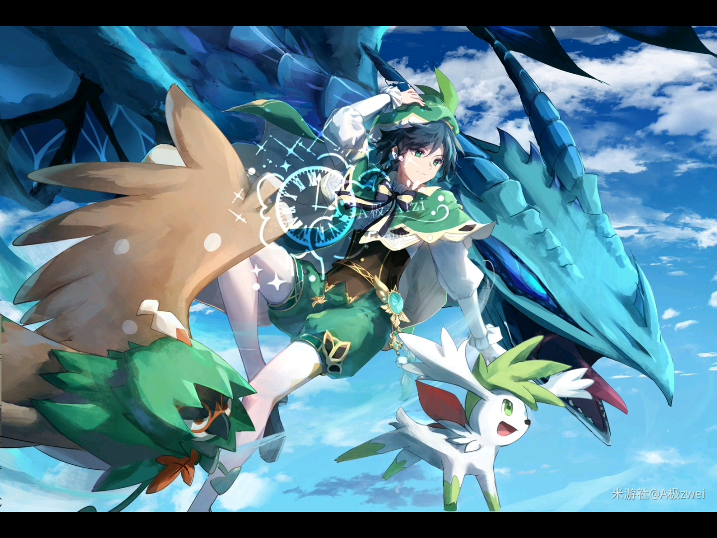 原神x神奇宝贝,再见了,青春……再见,小智……(侵删)