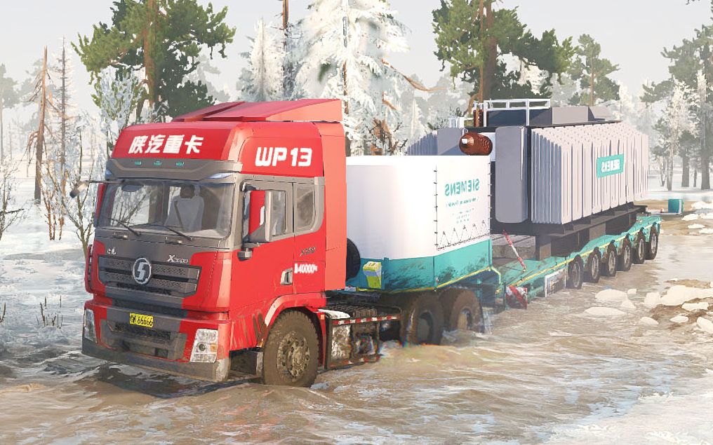 乐美解说旋转轮胎运送西门子变压器这是在泥巴里玩欧卡