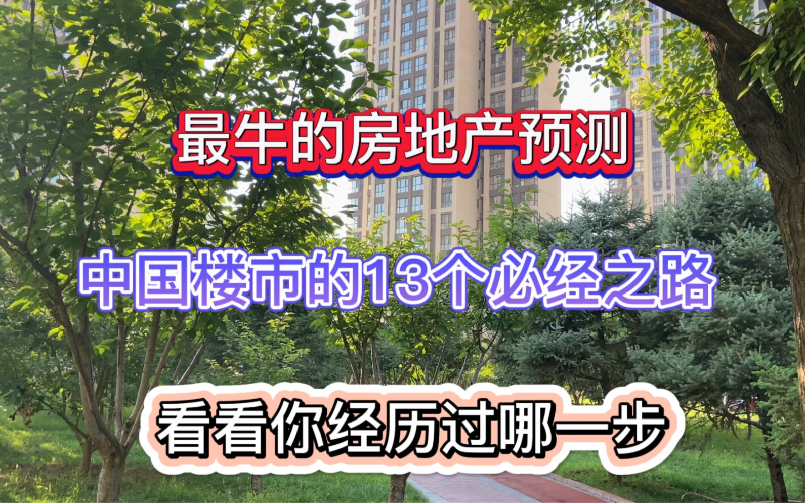 最牛的房地产预测,中国楼市的必经之路,看看您经历过哪一步哔哩哔哩bilibili