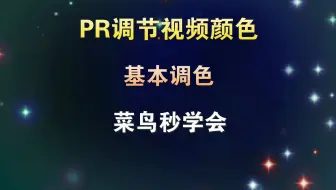 PR如何调节视频颜色，菜鸟两分钟学会，教程通俗易懂