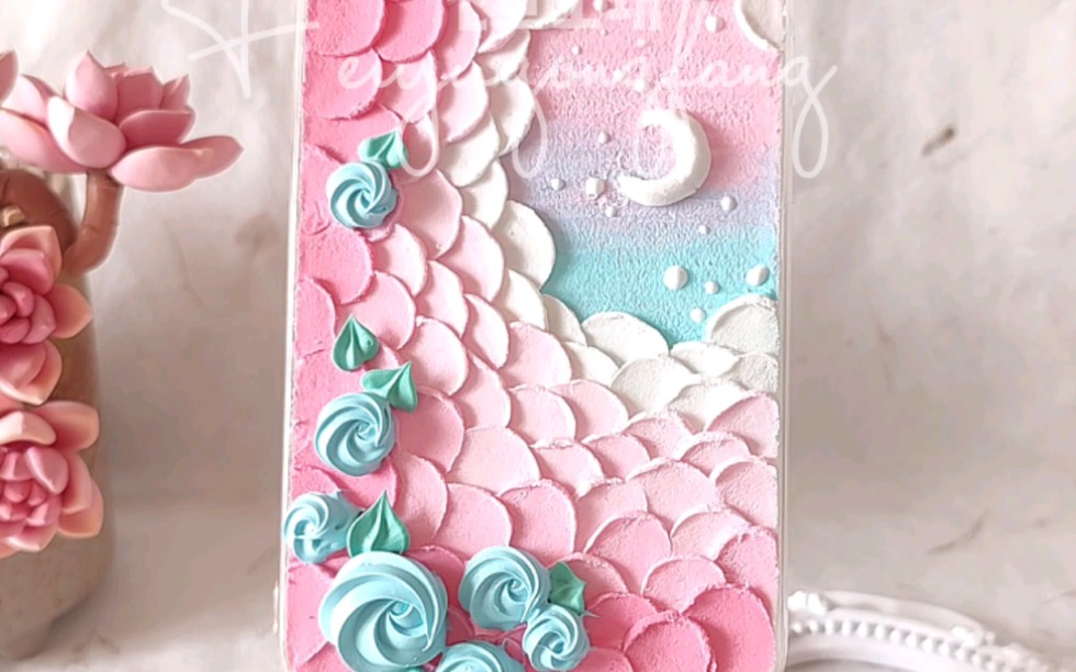 云间月奶油胶绘画手机壳