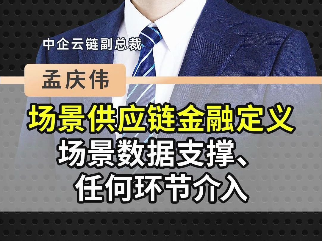 中企云链副总裁孟庆伟:场景供应链金融的定义是要以场景数据作为支撑,可以介入任何场景环节!哔哩哔哩bilibili