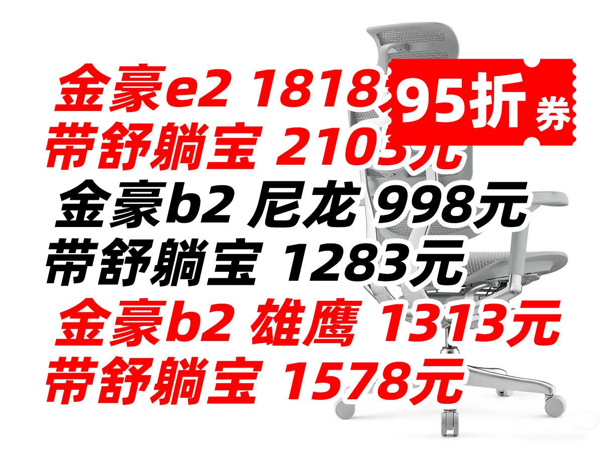 ergonor 保友 金豪 e2 b2 雄鹰 舒躺宝 人体 工学椅 老板椅 电竞椅 电脑 武汉 京东 mall 95折券 9.5折券 卷 门店券 优惠券 内部券哔哩哔哩bilibili