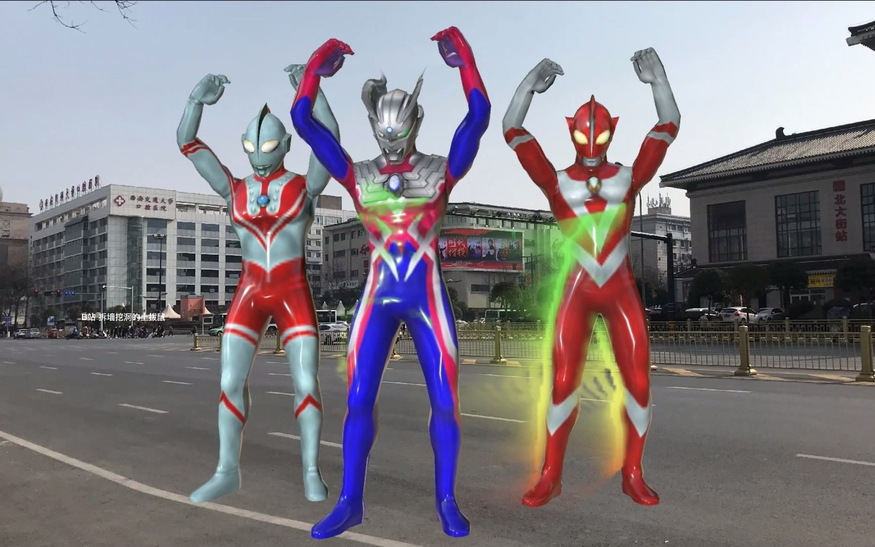 赛罗佐菲哉阿斯跳舞太帅了.#奥特曼绿幕素材