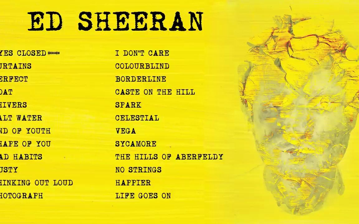 [图]Ed Sheeran 歌曲合集 Top Songs 2023 Playlist _ Eyes Closed, Curtains, Perfect...