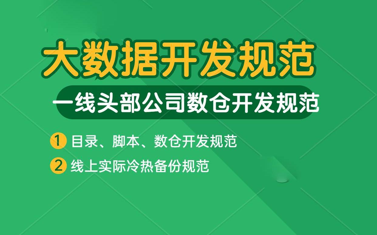 【大数据小思考】一线互联网大数据开发规范精讲总结哔哩哔哩bilibili