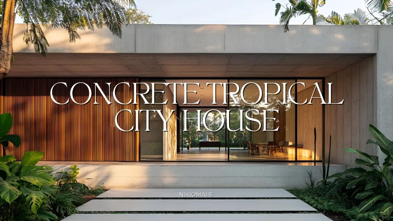 室内外设计Modern Minimalist Concrete Tropical City House with Sleek Facade and Seren哔哩哔哩bilibili