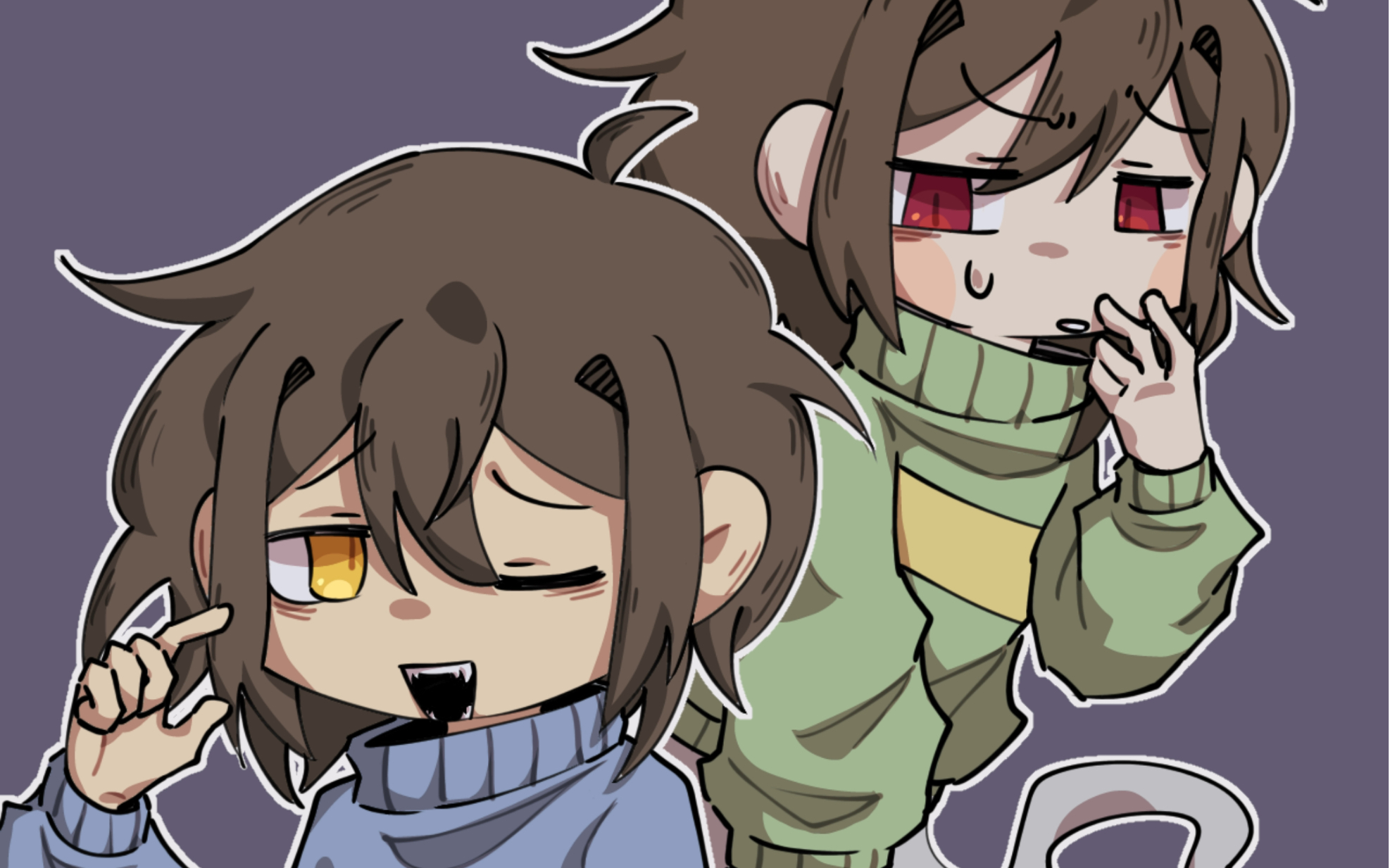 【undertale/绘画过程?】总之是人类组!