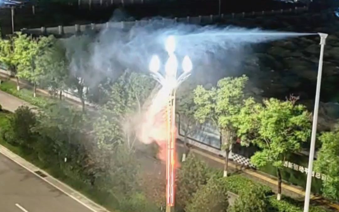 道路路灯杆雾桩喷雾降尘系统