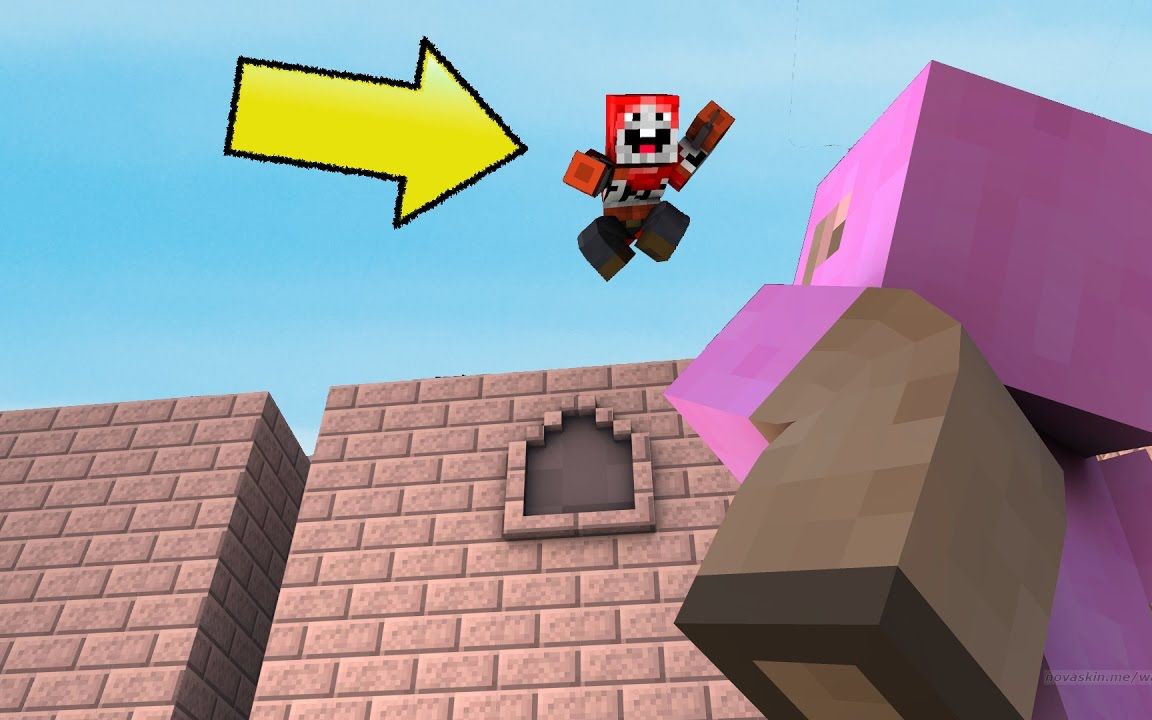 【我的世界粉红羊】explodingtnt与粉绵羊比赛(minecraft跑酷小游戏)