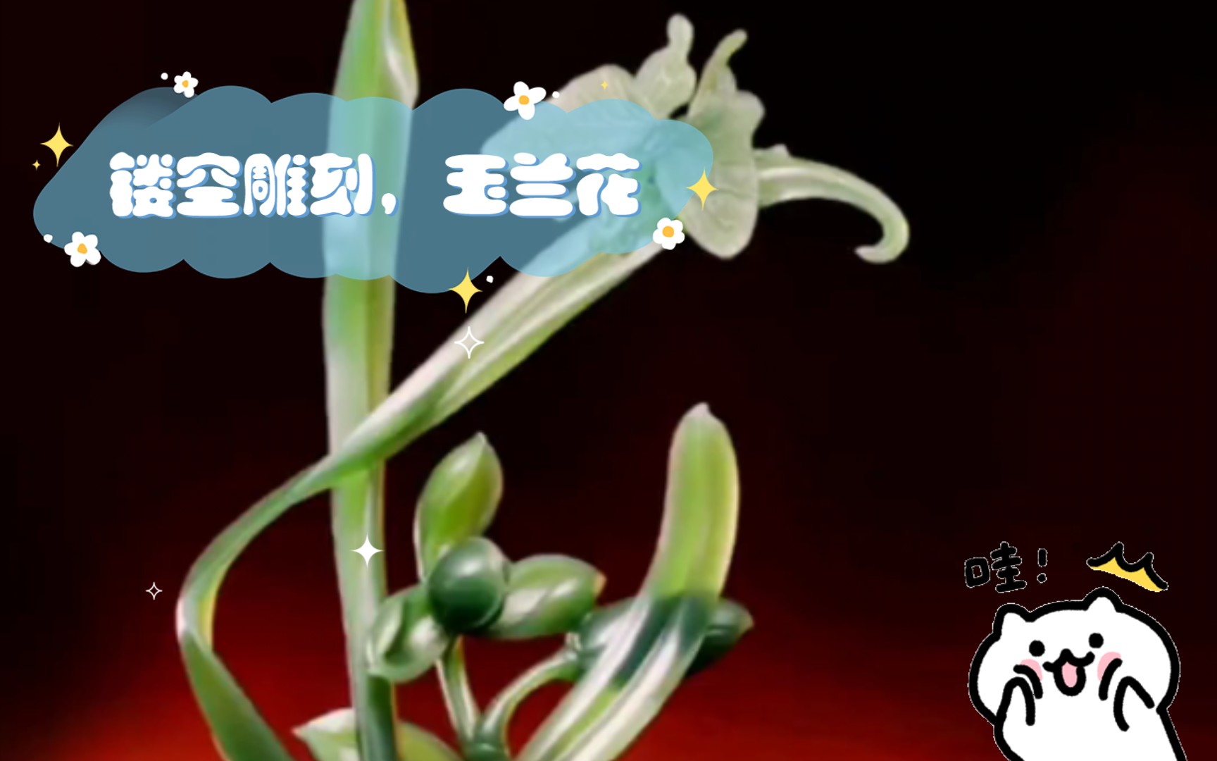 镂空雕刻,玉兰花哔哩哔哩bilibili