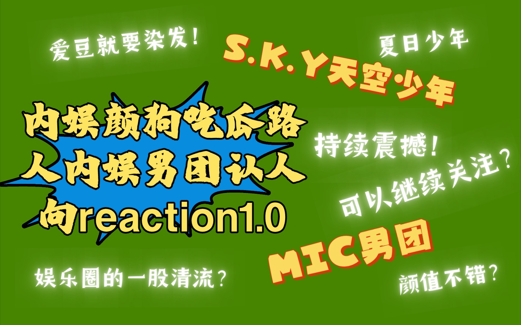 [图]内娱男团认人向1.0reaction【MIC男团 & S.K.Y天空少年】