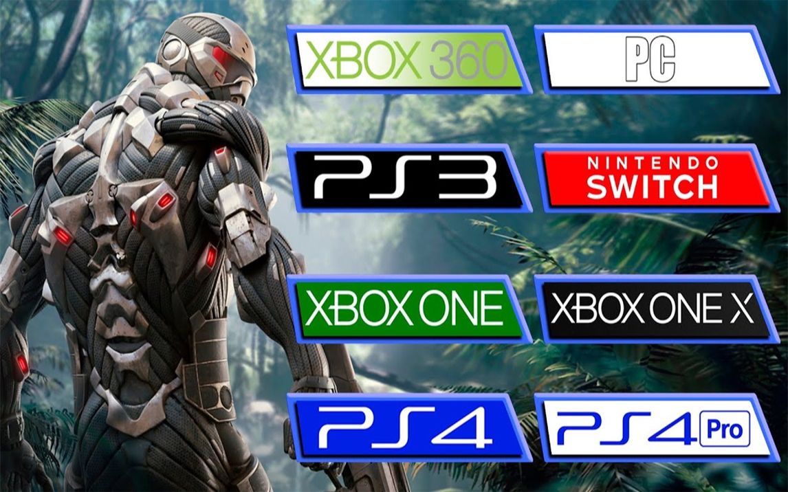 [图]《孤岛危机1》 PS4 PS3 vs XB1 Xbox 360 vs NS vs PC 游戏画面对比 4K 60帧视频