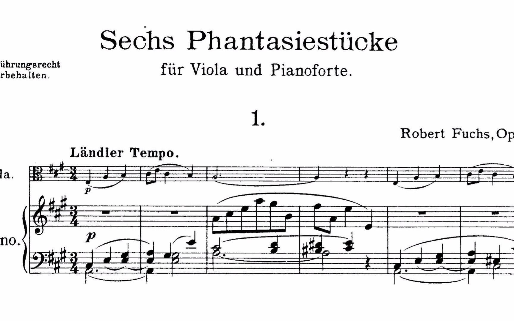 [曲谱同步][中提琴]6 Phantasiest㼣ke 6首幻想曲, Op.117 By Robert Fuchs 富克斯哔哩哔哩bilibili