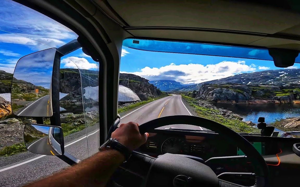 「第一人称」在奥福特峡湾沿岸的公路上驾驶沃尔沃 | Volvo FH540 8x4 POV #555哔哩哔哩bilibili