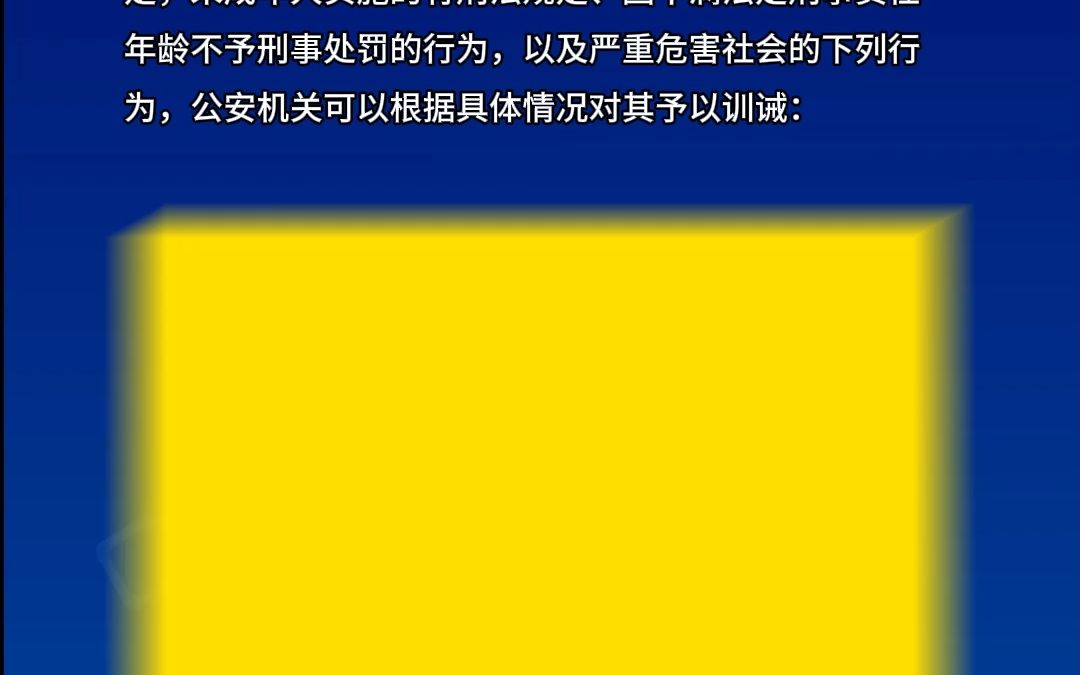 未成年人哪些行为会依法适用训诫的处罚?哔哩哔哩bilibili