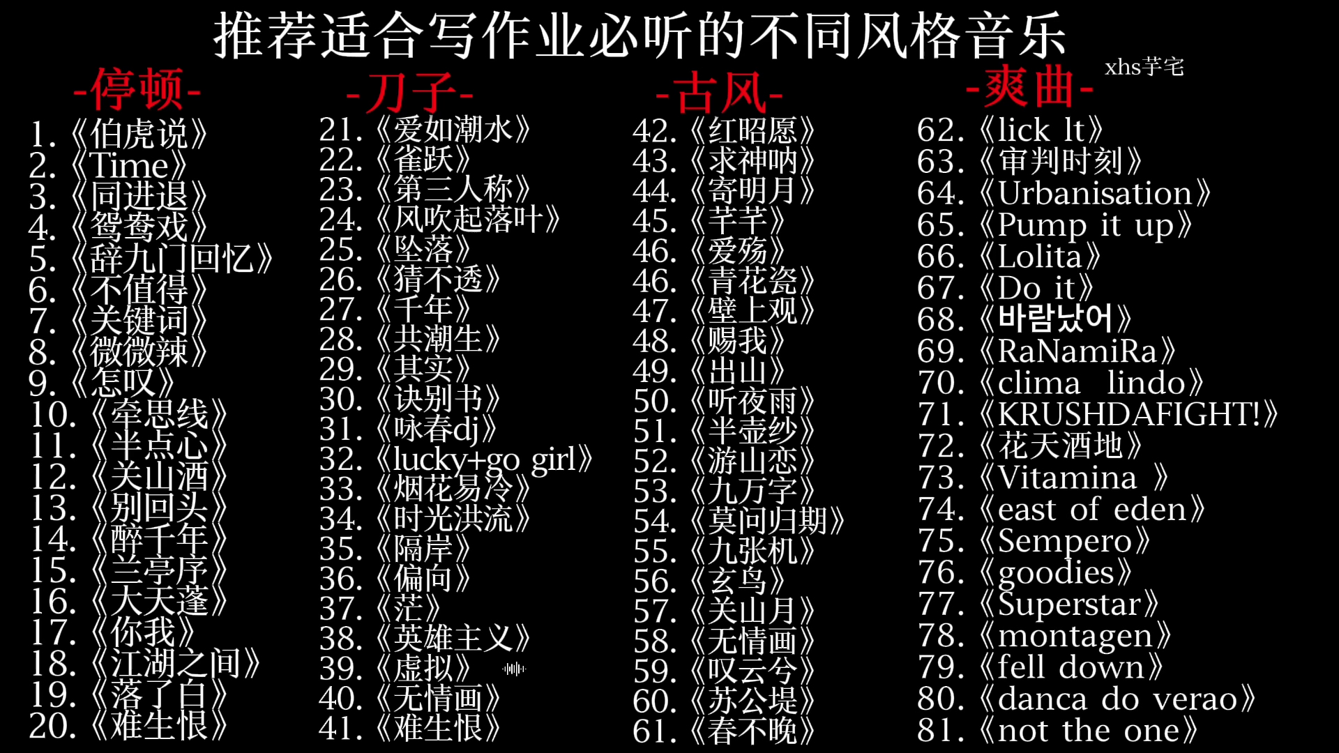 推荐写作业必听的音乐