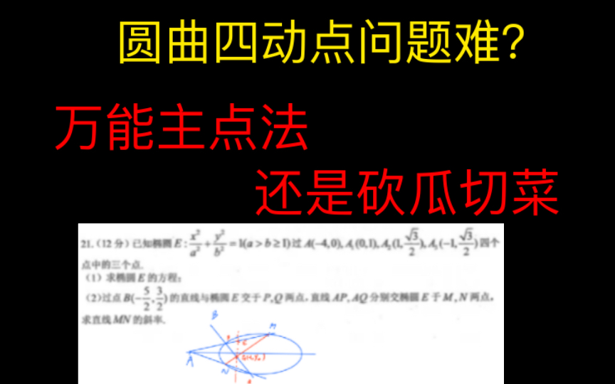 万能主点法,圆曲四动点也是砍瓜切菜.哔哩哔哩bilibili