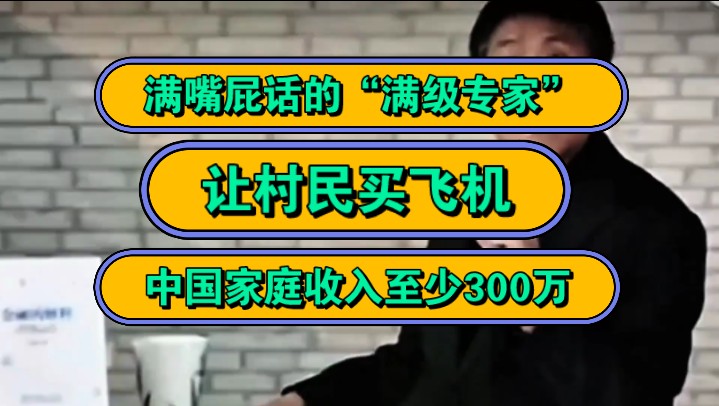 满嘴屁话的“满级专家”,让村民买飞机,中国家庭收入至少300万?哔哩哔哩bilibili