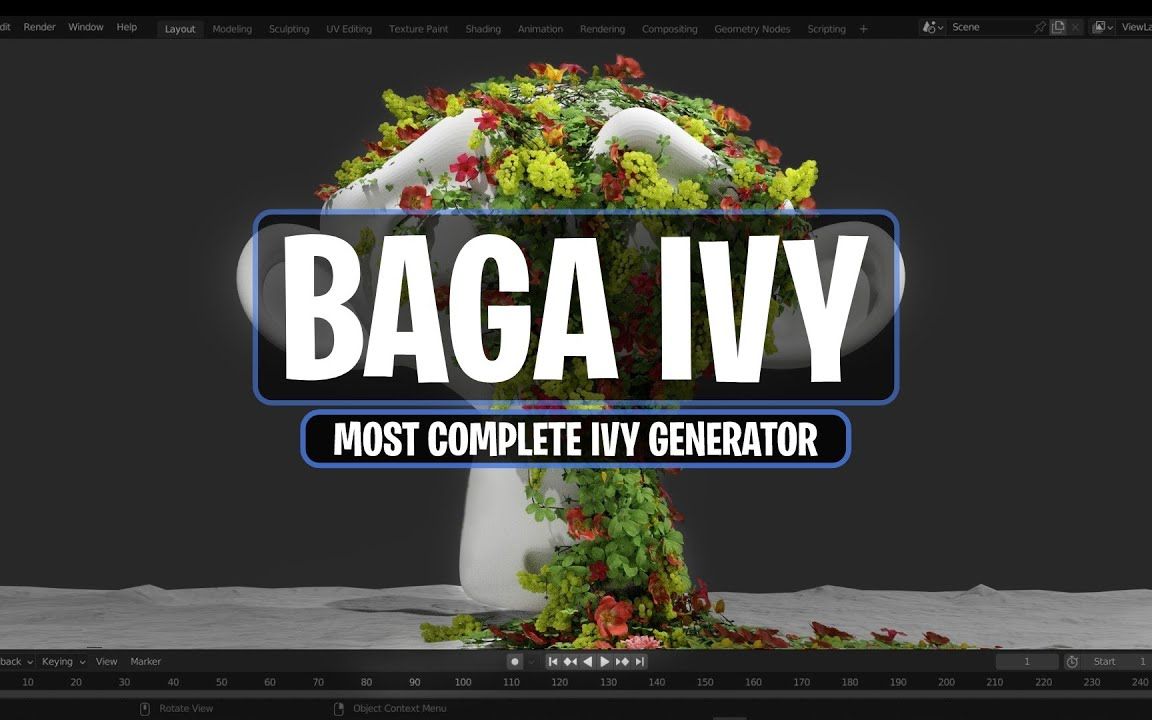 【人工翻译字幕】Baga Ivy Generator (常春藤生成器) for Blender 发布了! BagaPie 开发者又一力作哔哩哔哩bilibili