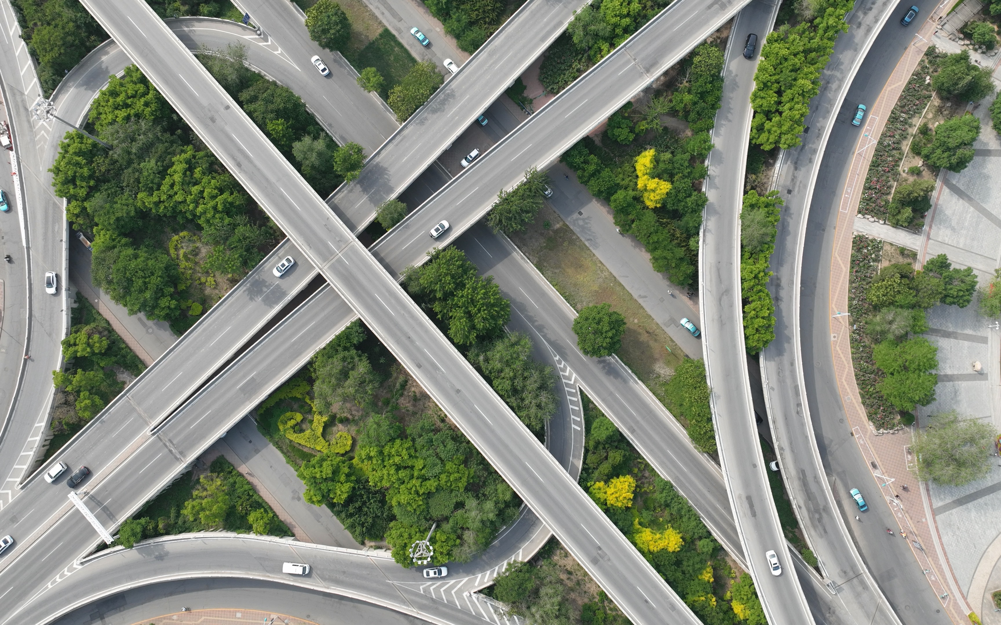 天津王顶堤立交桥无人机延时摄影(约250米高度)