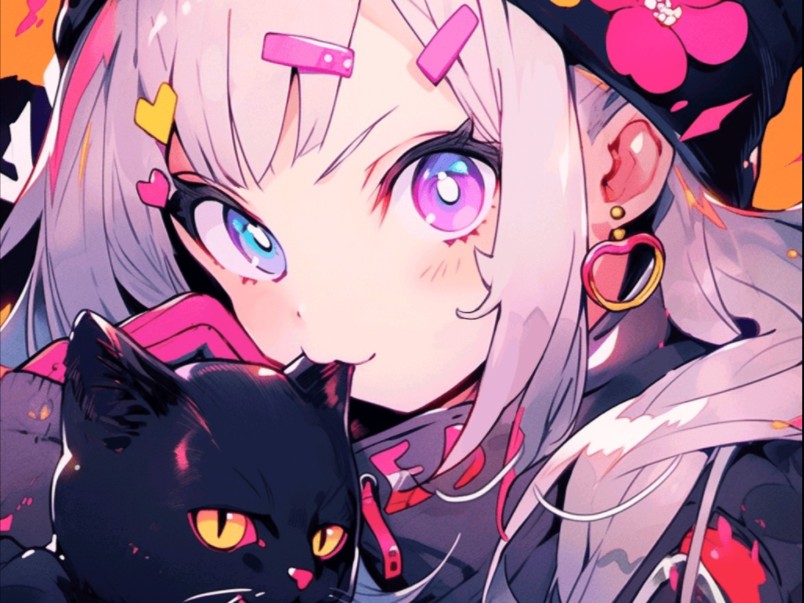 猫咪与女孩子,酷冷傲娇.