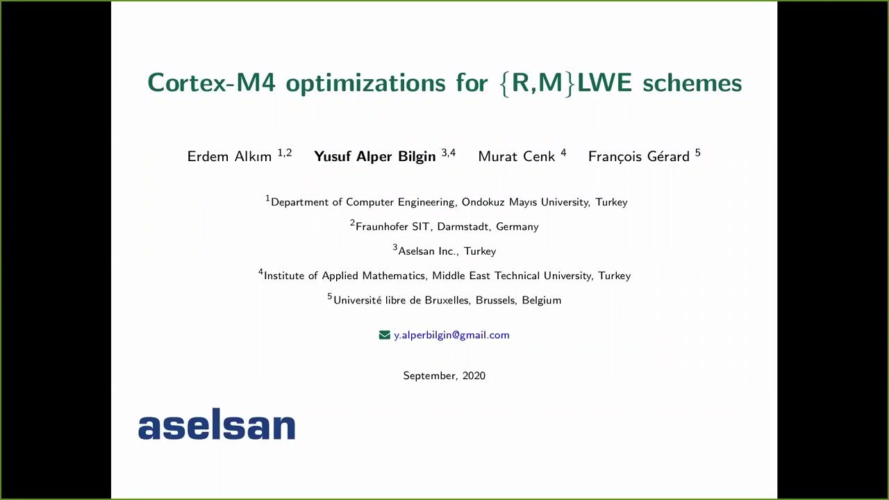 CortexM4 optimizations for {R,M} LWE schemes哔哩哔哩bilibili