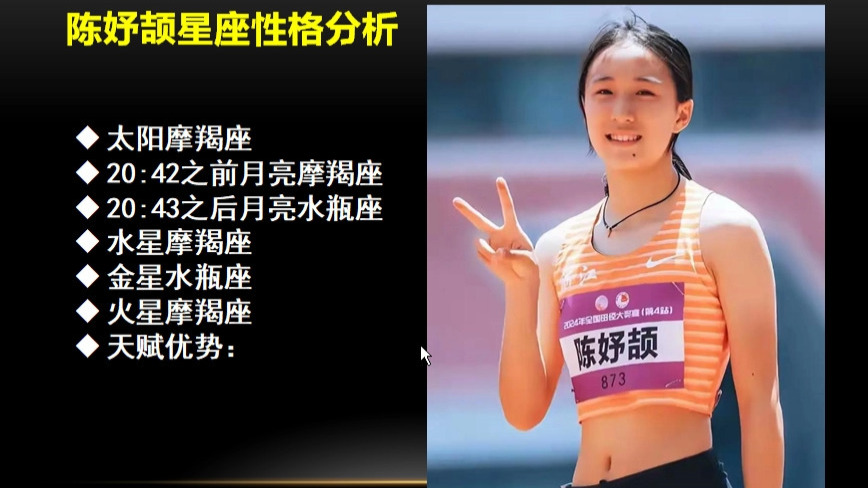 陈妤颉星座性格分析，天选运动员的顶配
