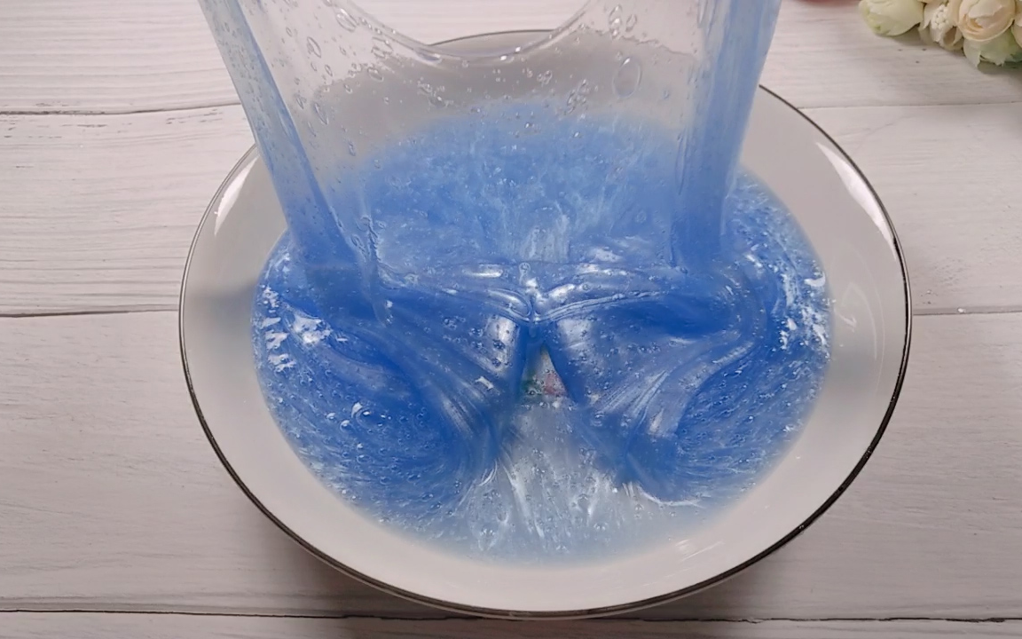 无硼砂无胶水人鱼姬假水,还是蓝忘机应援色史莱姆,光泽感十足