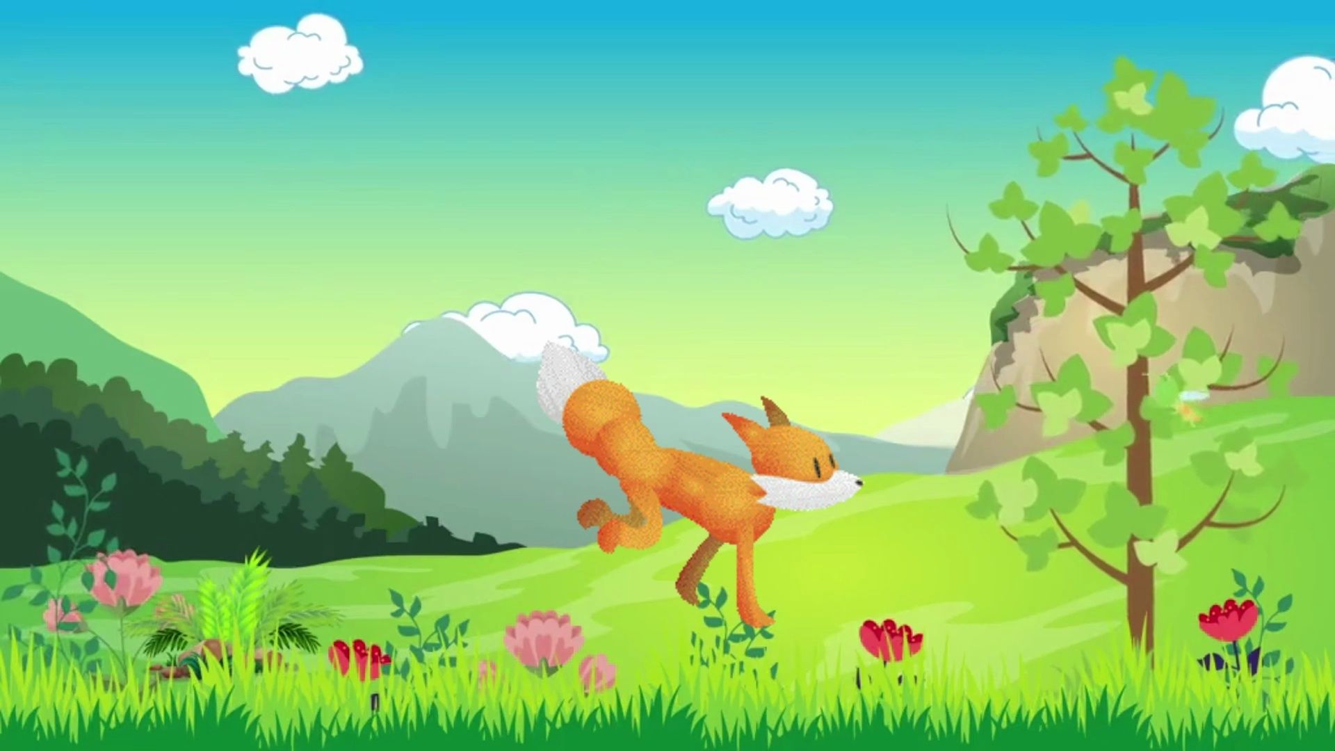 少儿口才获奖作品《东山有只花狐狸》背景视频