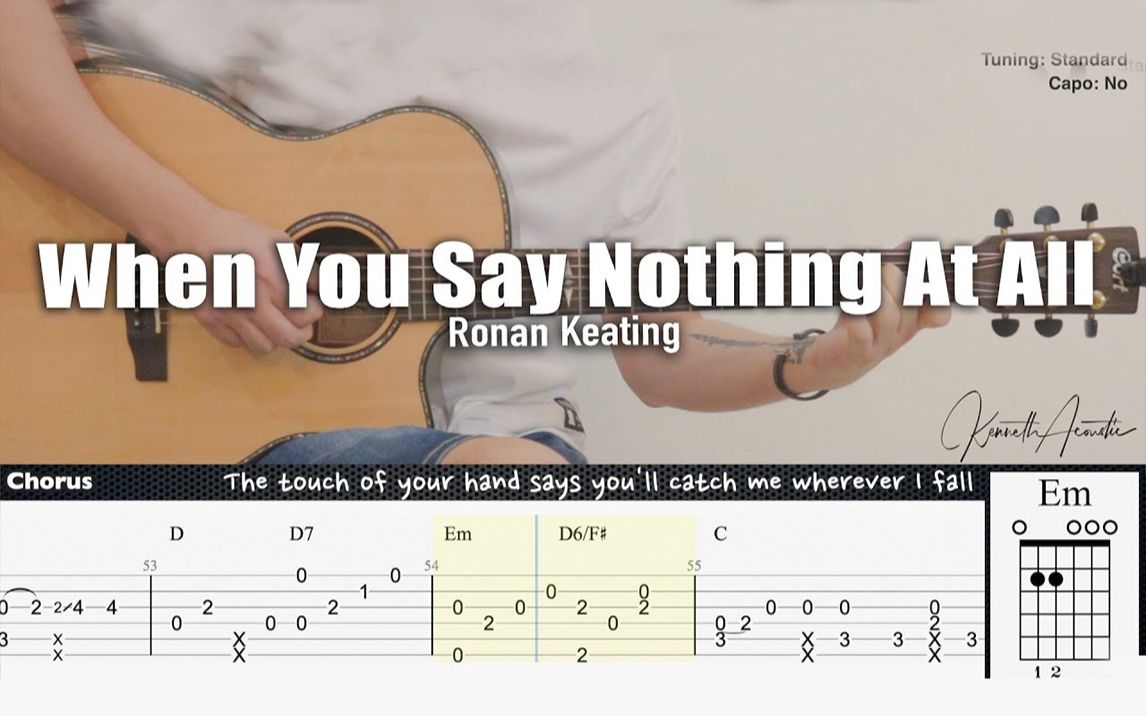 [图]宝藏歌曲，温情演绎《When You Say Nothing At All》【附谱】