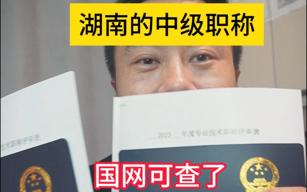 湖南中级职称现在国网可查了,有一个证书还有一个评审表,现在正在报名当中哔哩哔哩bilibili