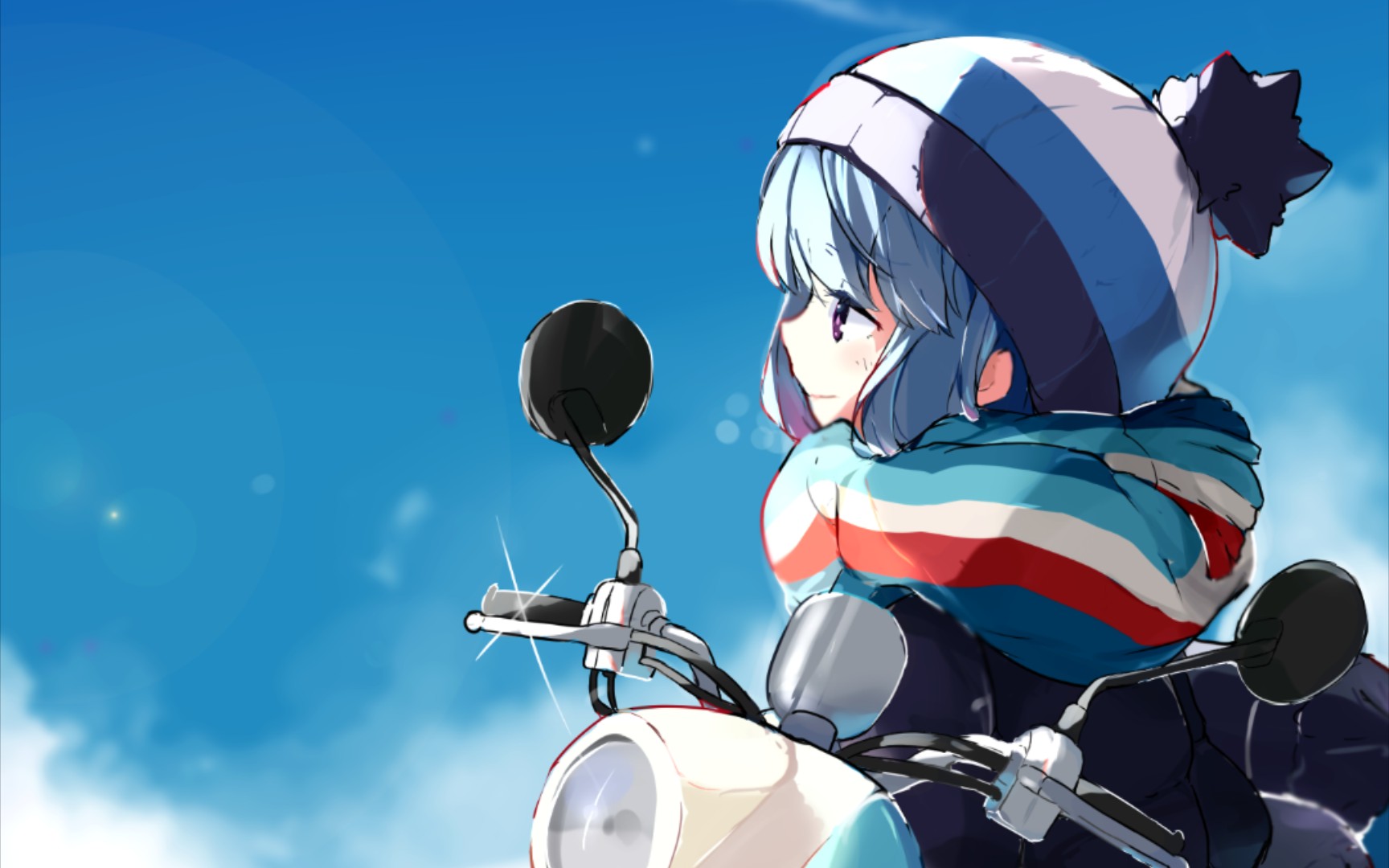 骑着摩托前行的志摩凛