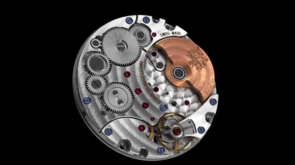 目前世界上最为纤薄的自动上链机芯之一,伯爵1208p机芯,中文字幕