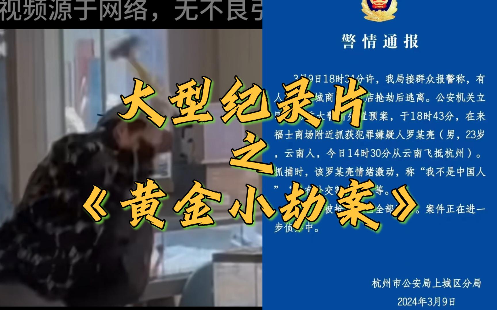 大型纪录片之《黄金小劫案》