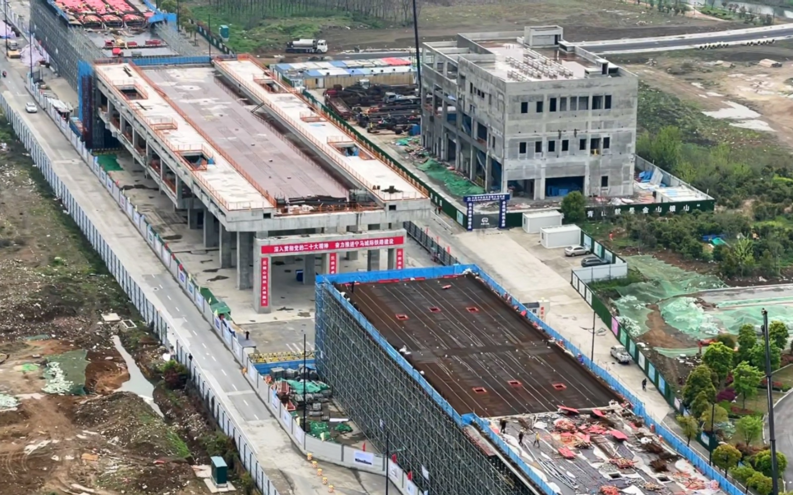 宁马城际铁路马鞍山段九华路站:2023.4.5摄.