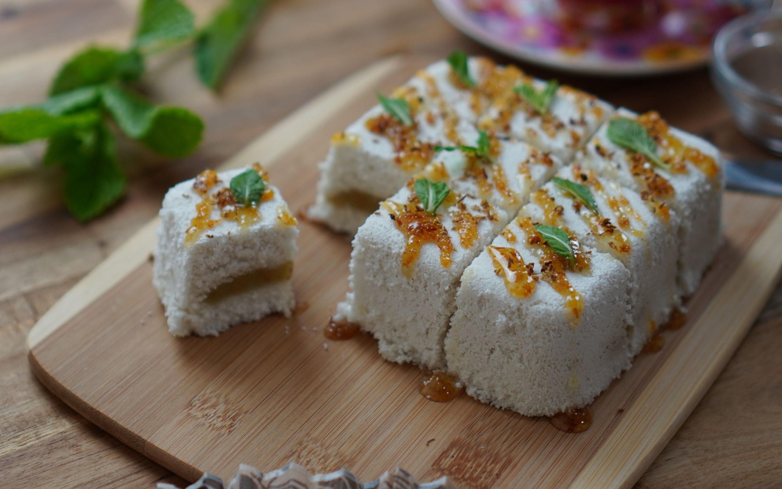 mint osmanthus rice cake 薄荷桂花米糕