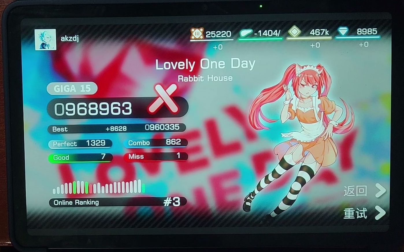 【dynamite新谱】lovely one day [giga 15] one miss 7-1手元_音游