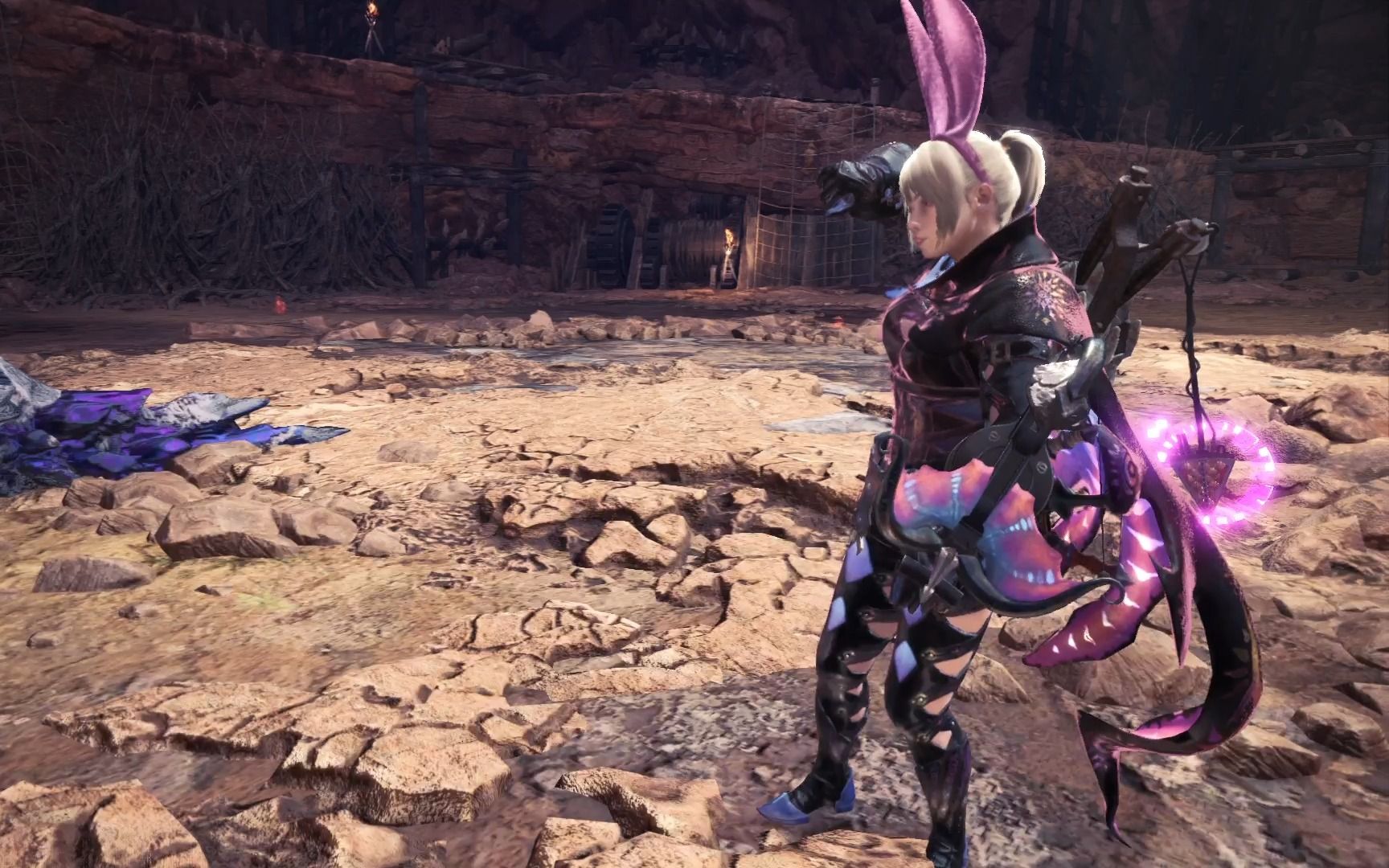 怪物猎人世界 冰原:小号冥灯龙y幻化外观实战斗技场(联机实况)