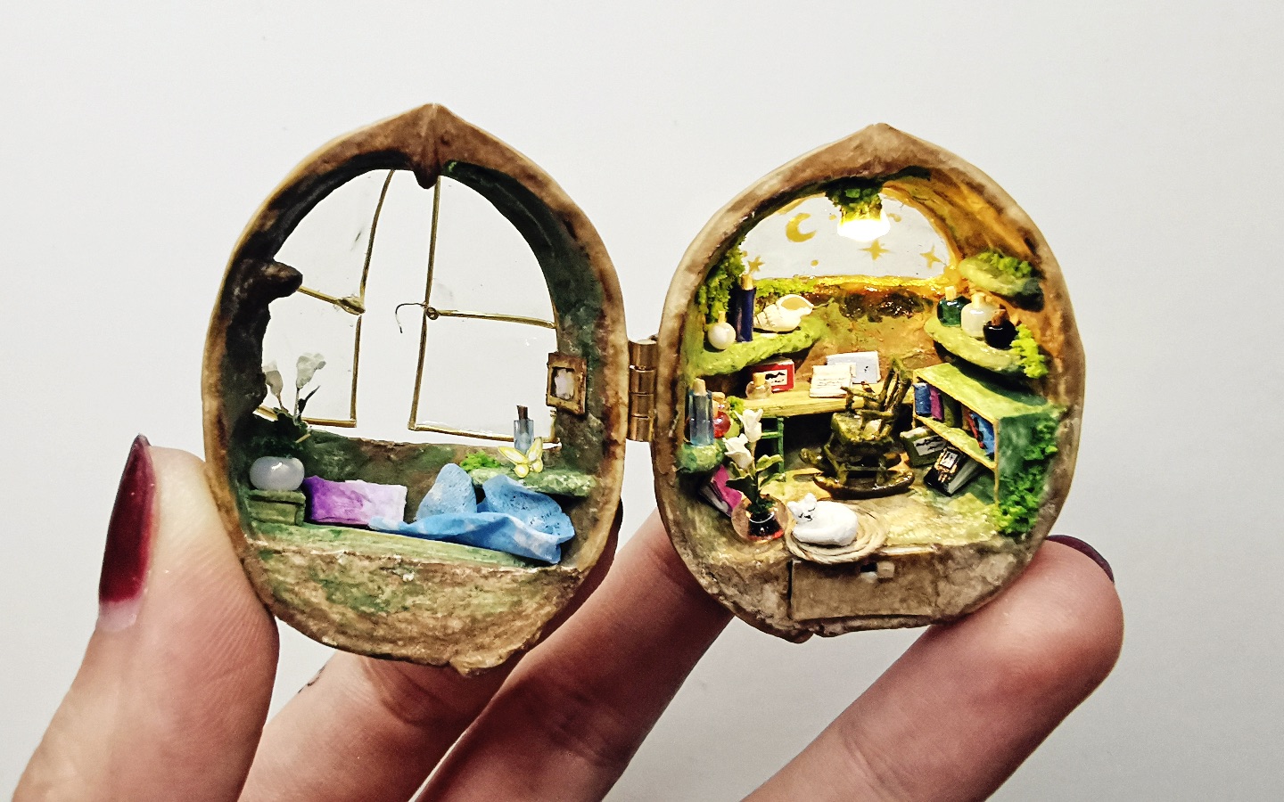 【微缩场景】阿tin的核桃屋·这次可以躺在摇摇椅上撸猫