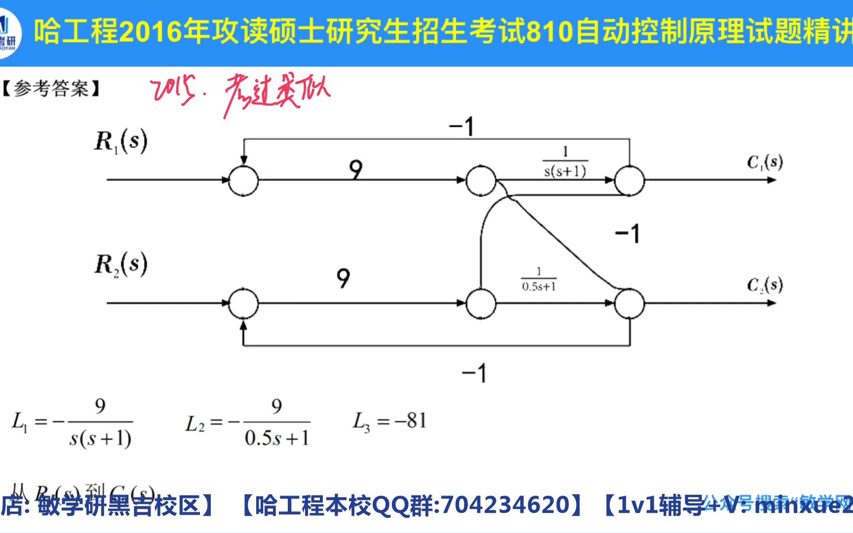 【2016真题讲解】哈尔滨工程大学哈工程仪器科学与技术电气工程控制科学与工程水下智能技术人工智能电子信息808自动控制原理直系学长真题讲解哔哩...