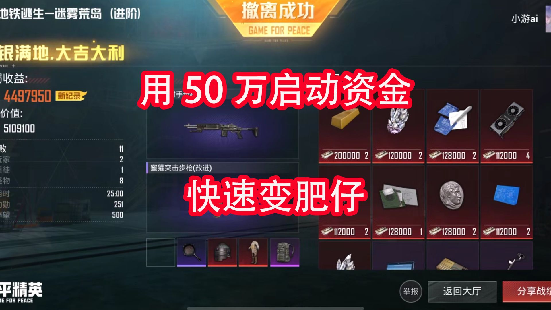 教你们如何用50万启动资金,快速发家致富,变肥仔手机游戏热门视频