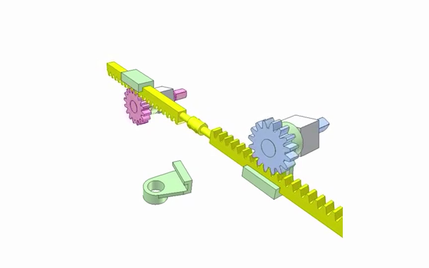 三维运动仿真一种齿轮齿条组运动机构