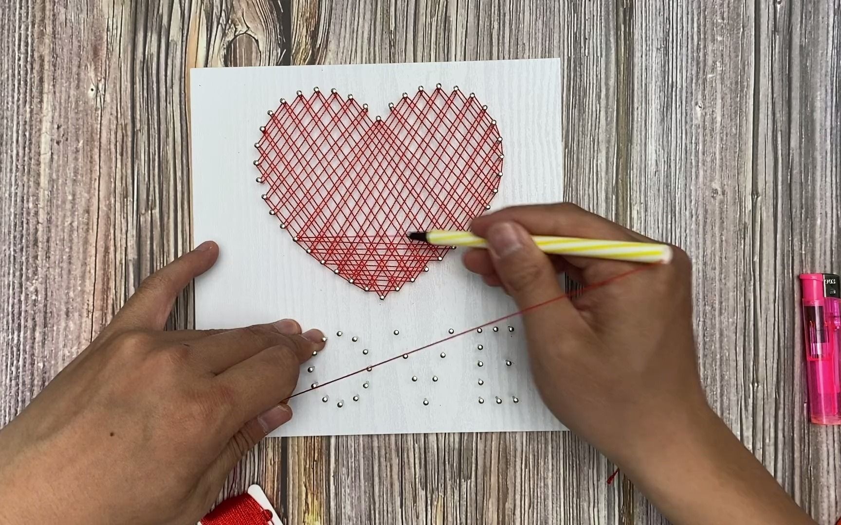 爱心钉子绕线画教学拼多多店铺小雨你好