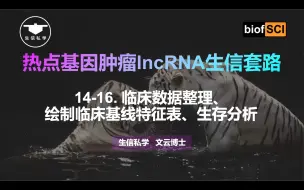 下载视频: 14-16. 临床数据整理、绘制临床基线特征表、生存分析【5分SCI热点基因肿瘤lncRNA生信套路】